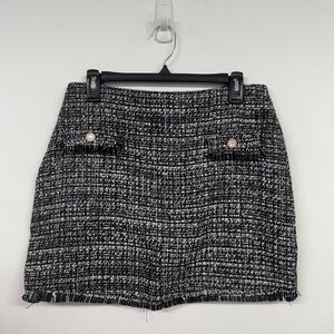 En Saison Black and White A-Line Skirt